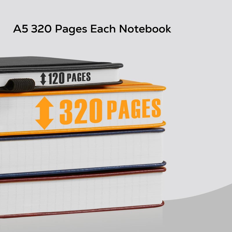 FOCUS DAY Hardcover Lined Notebook Journal for Writing  320 Pages Leather Thick College Ruled Notebook Journal with 100GSM Paper  A5 (5.7'' X 8.4'') Daily Journal for Women Men Work Organization  Black - Image 3
